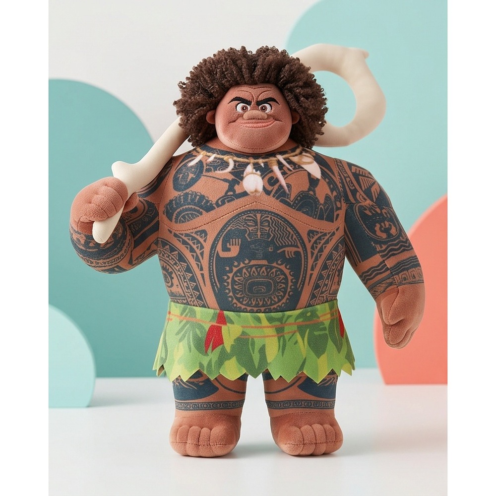 Disney Moana Maui Plush Doll Medium Stuffed Toy with Fishhook